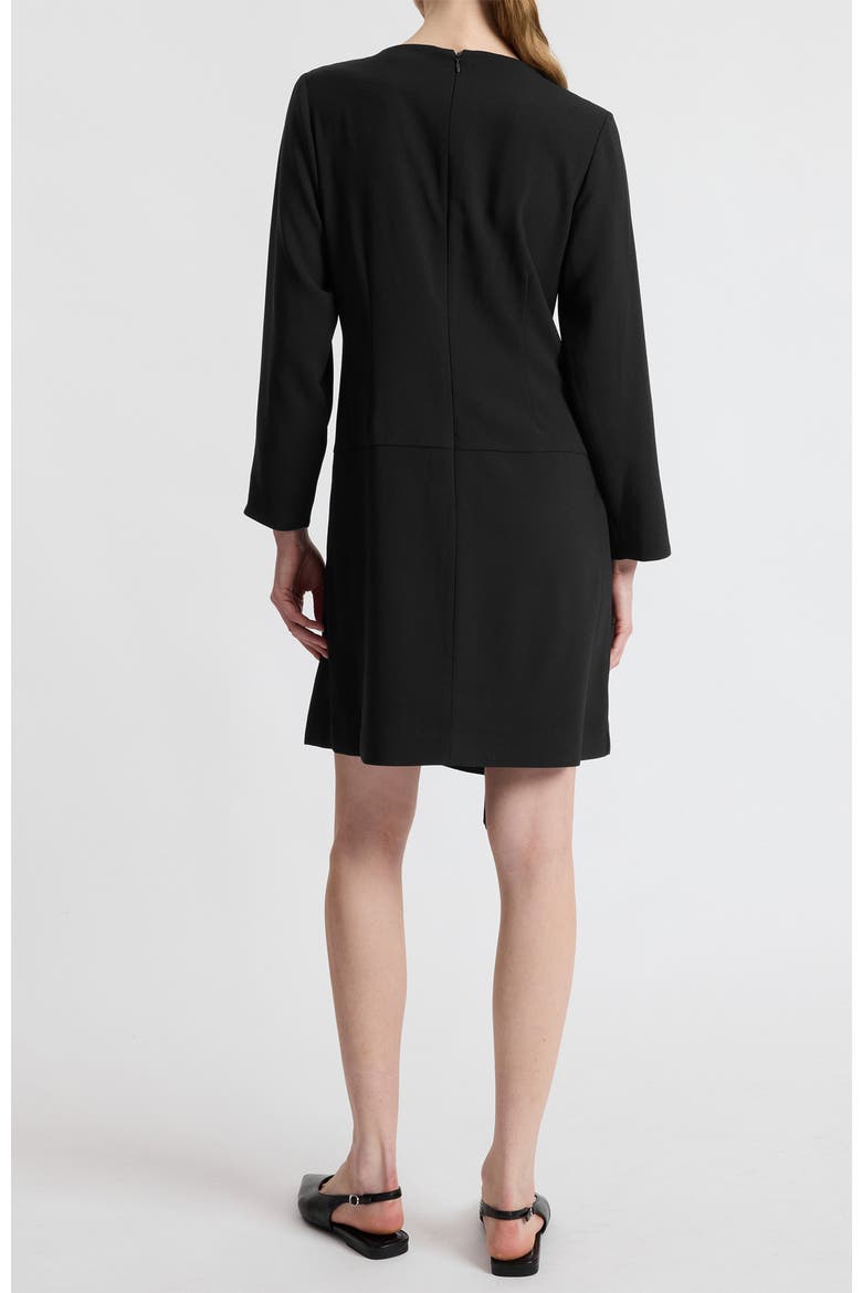 Essie Shift Dress with Grommet Detail in Soft Crepe, Alternate, color, BLACK