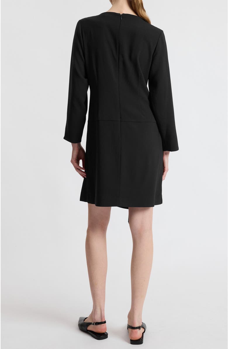 Santorelli Essie Shift Dress with Grommet Detail in Soft Crepe, Alternate, color, Black