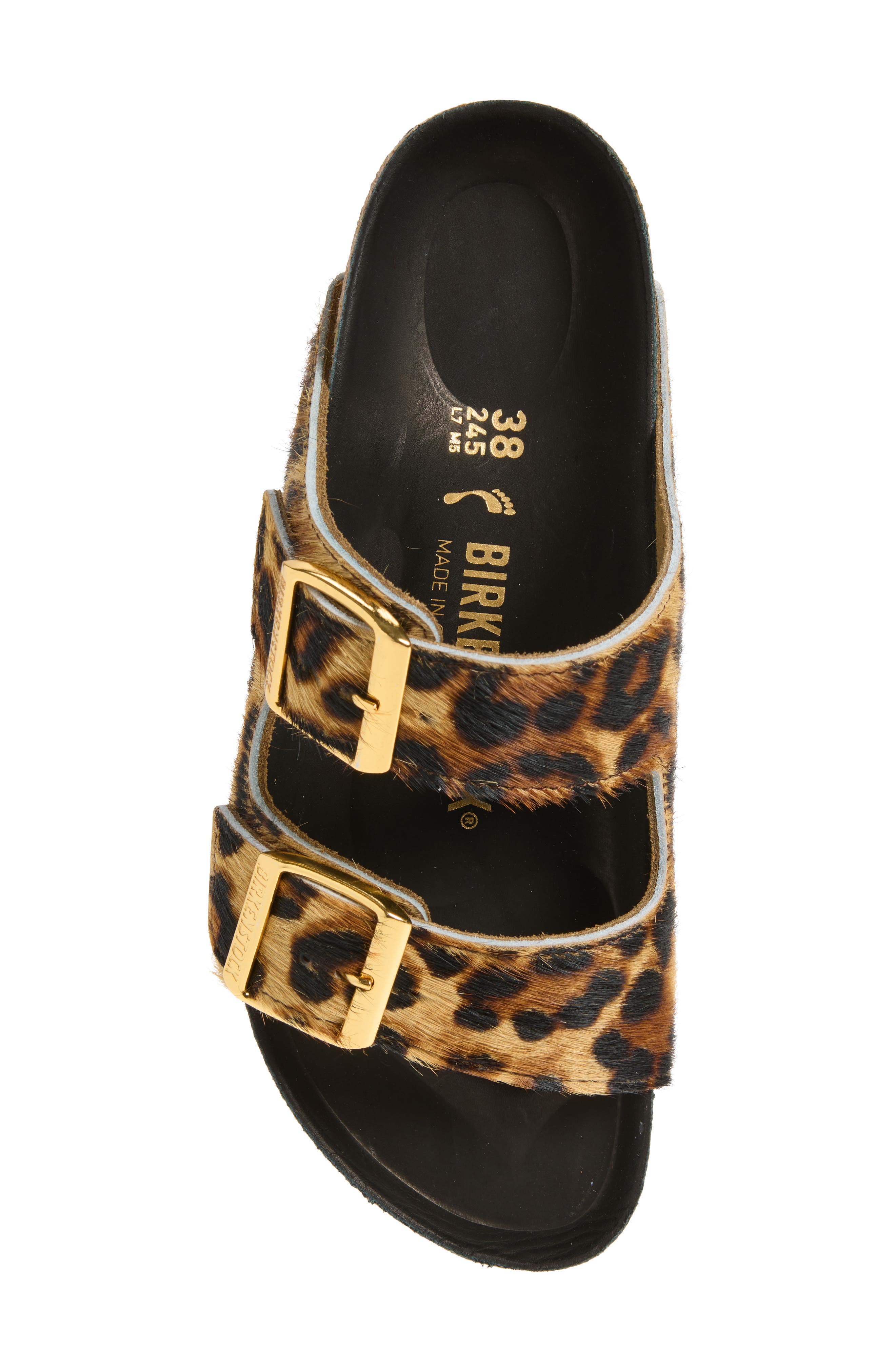 Arizona Genuine Calf Hair Slide Sandal, Alternate, color, LEOPARD