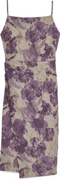 Donna Karan New York Floral Metallic Jacquard Midi Dress