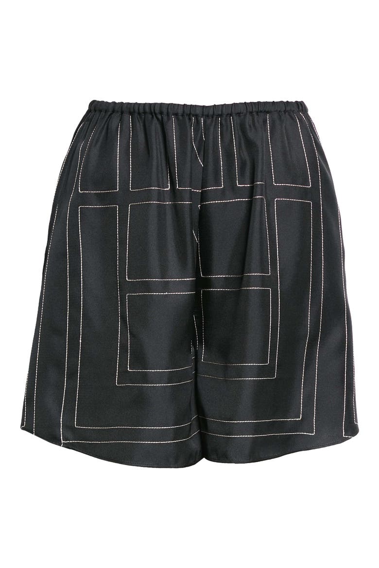 Monogram Pull-On Silk Shorts, Alternate, color, BLACK MONOGRAM 925