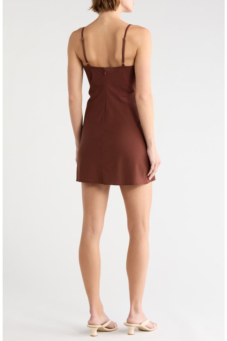 Lace Trim Minidress, Alternate, color, CHOCOLATE