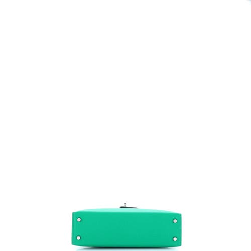 Pre-owned Hermes Hermes Kelly Mini Ii Amazone Handbag Green Epsom With Palladium Hardware 20