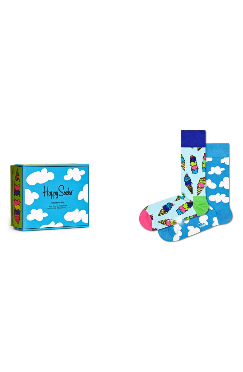 Happy Socks Assorted 2-Pack Sunny Day Crew Socks Gift Set, Main, color,