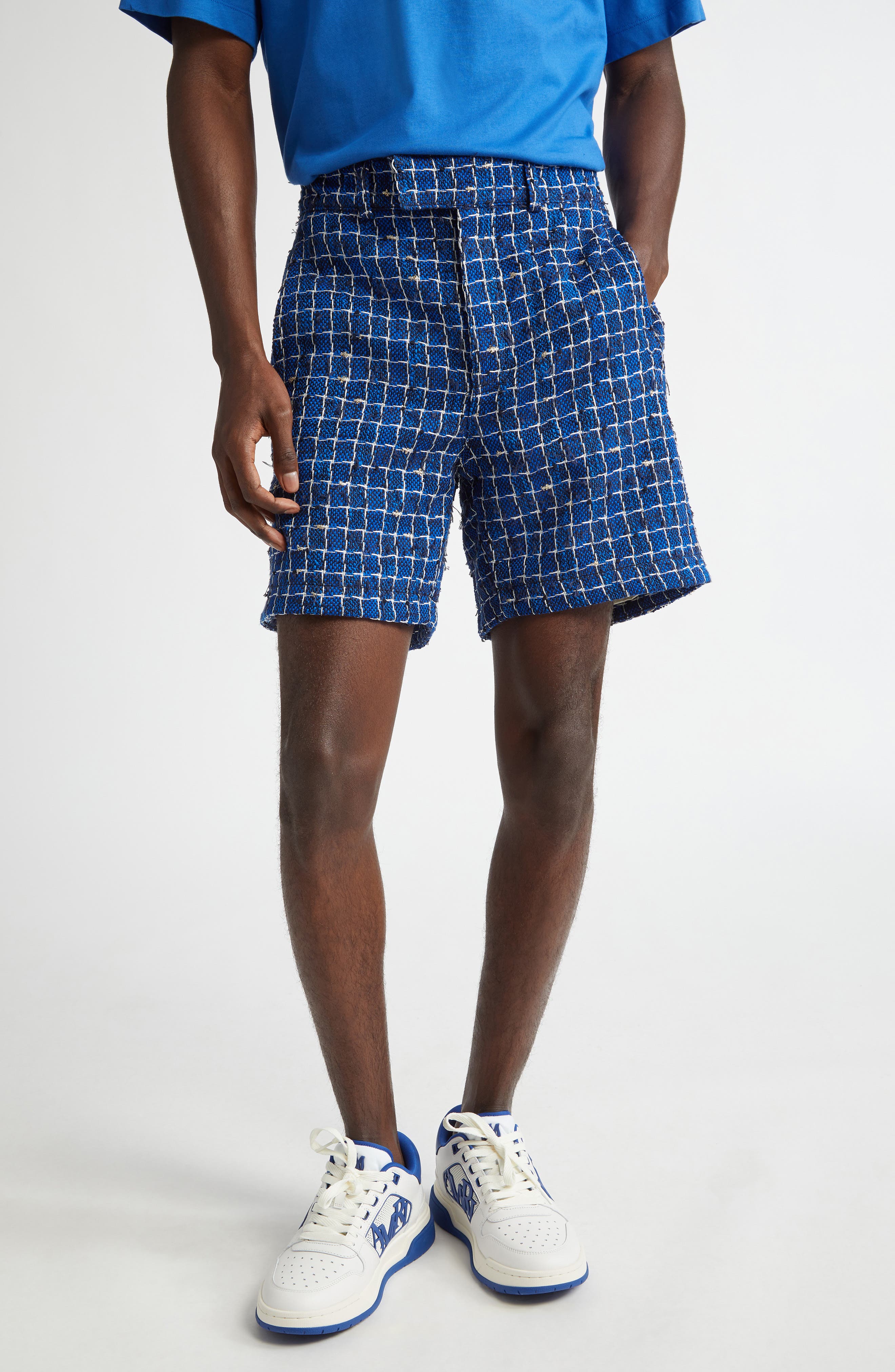 AMIRI Stripe Bouclé Tweed Shorts