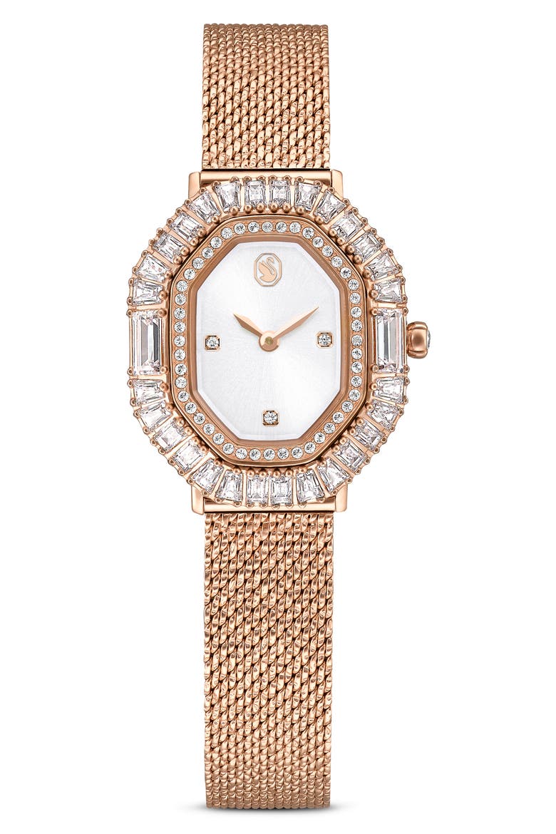 Matrix Octagon Mesh Strap Watch, 30mm x 25mm, Main, color, ROSE GOLD