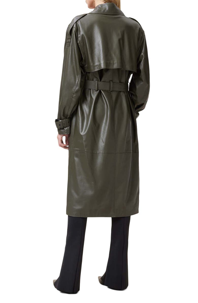 AllSaints Inez Leather Trench Coat, Alternate, color, 