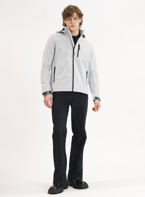 Point Zero Softshell Dewspo Bonded Mesh Jacket In Silver