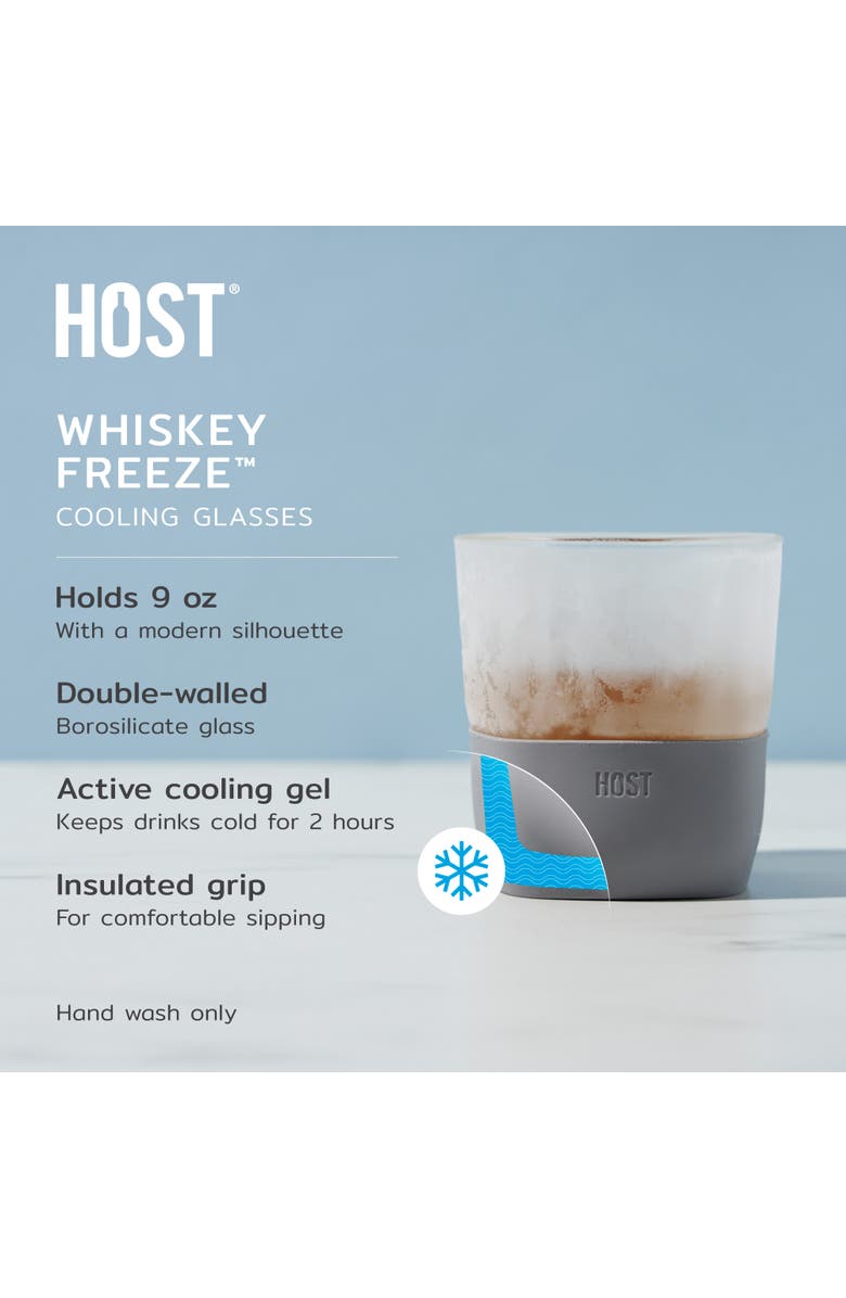 HOST Glass FREEZE Whiskey Cooling Cup Set of 2, Alternate, color, Gray