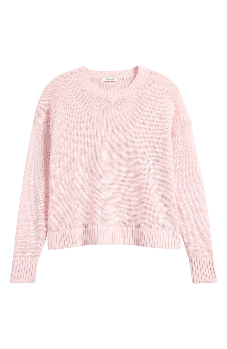 Madewell Linen Drop Shoulder Sweater, Main, color, Pink Blush