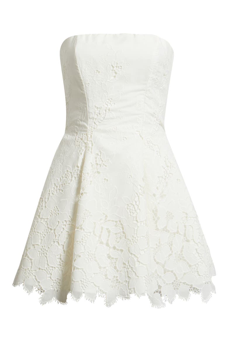 Jemma Strapless Broderie Dress, Alternate, color, WHITE