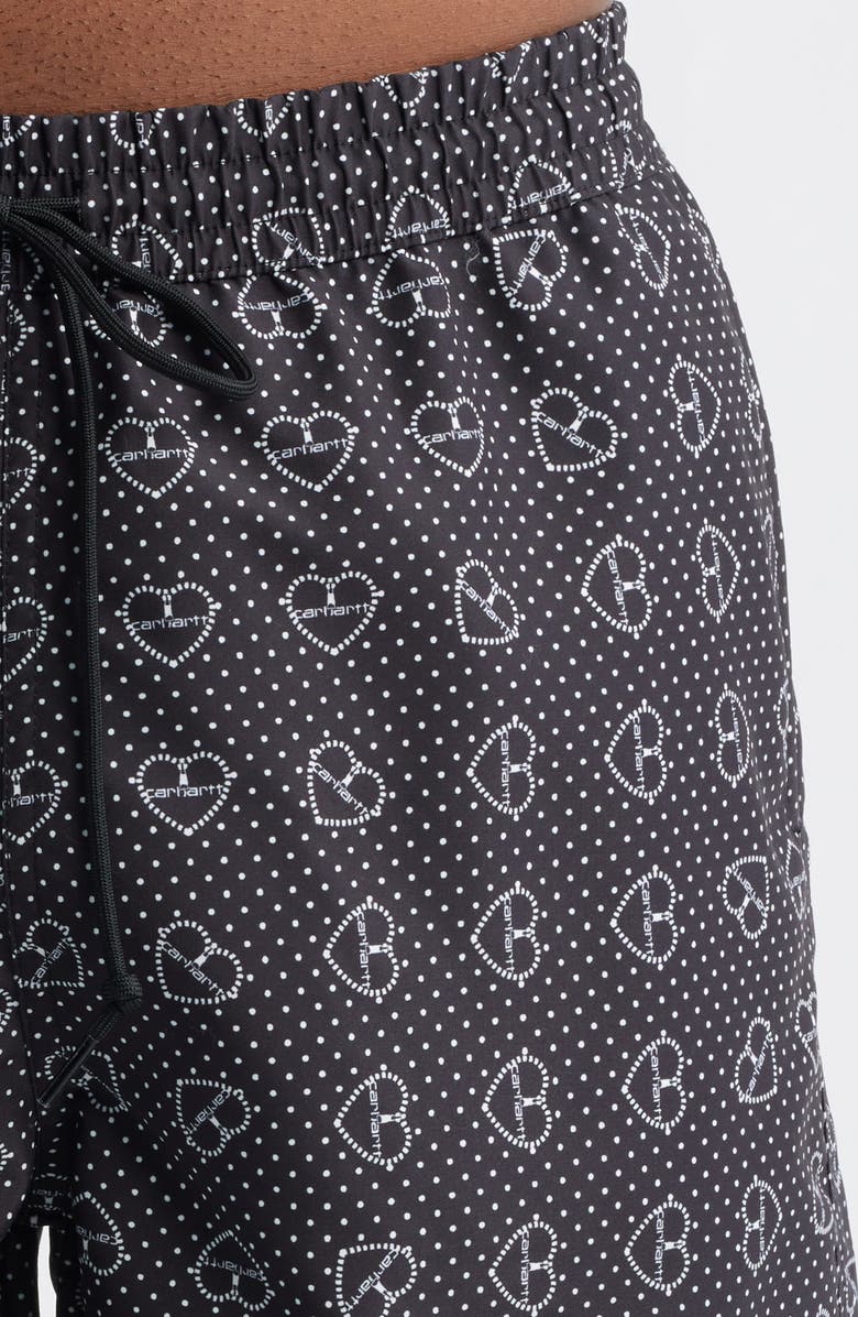 Carhartt Work In Progress Slater Swim Trunks, Alternate, color, Furoshiki Print Black