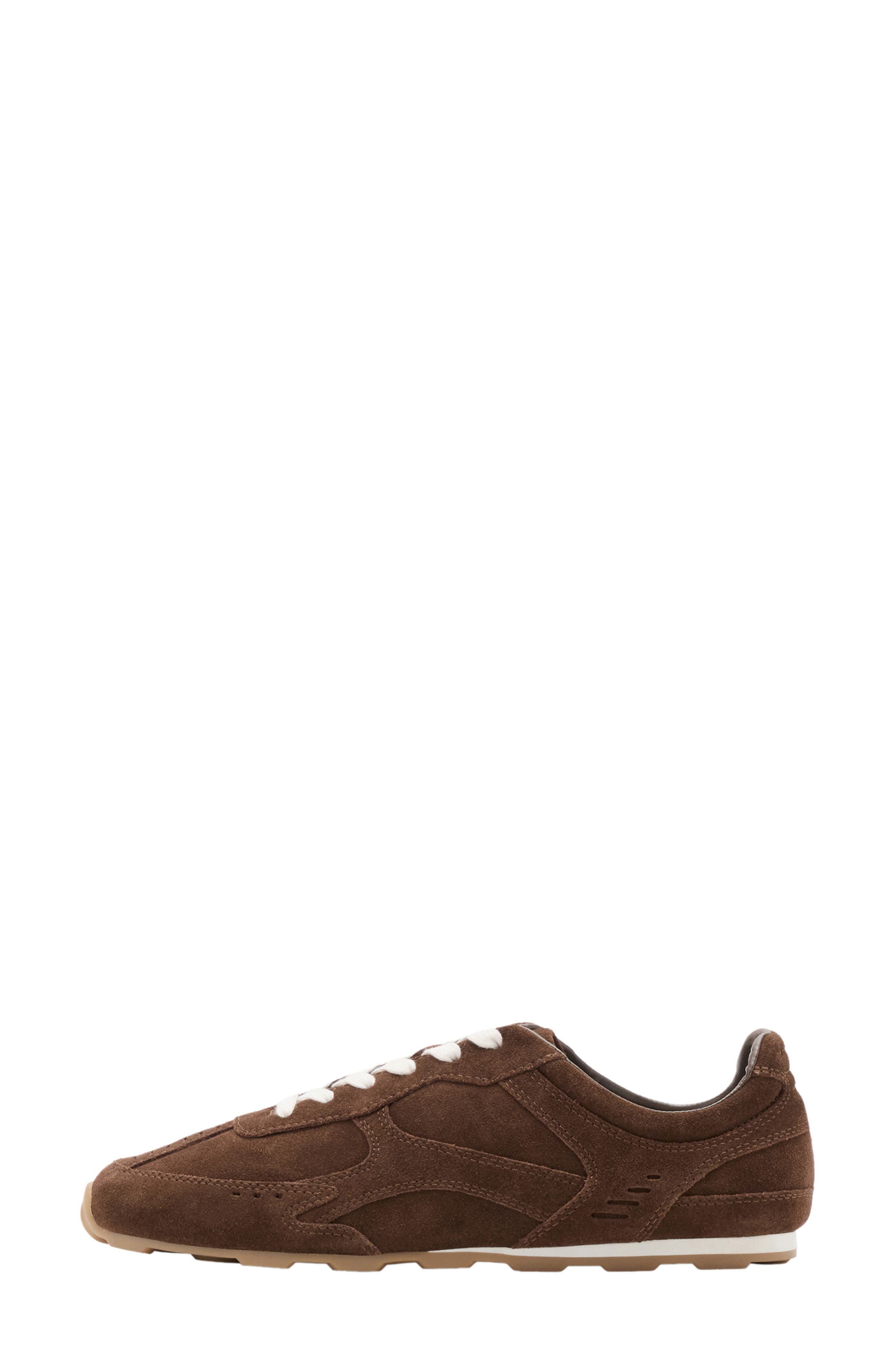 Contrast Leather Sneaker, Alternate, color, CHOCOLATE