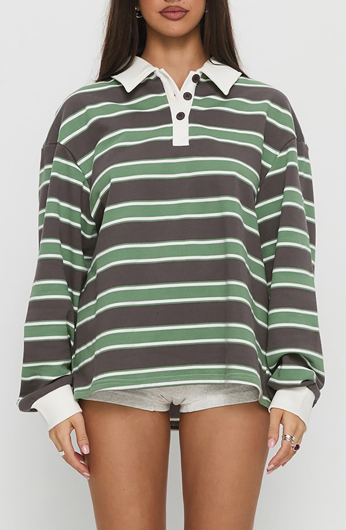 selected GREEN / GREY STRIPE
