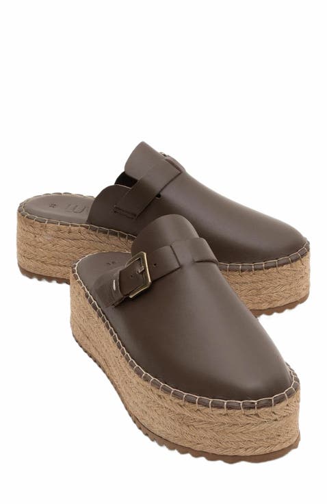 Novas Leather Platform Espadrille Mule (Women)