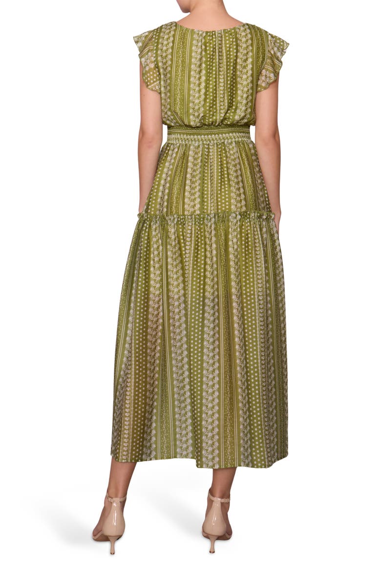 Flutter Sleeve Maxi Dress, Alternate, color, GREEN