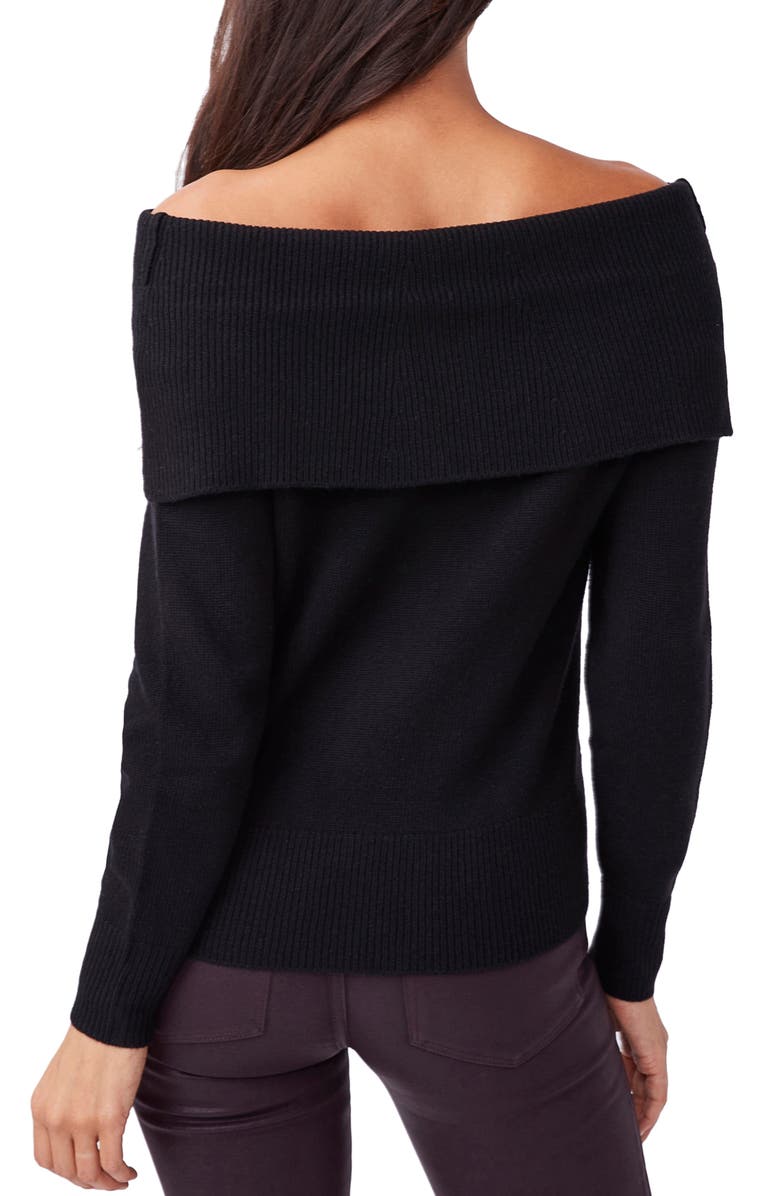 PAIGE Izabella Off-the-Shoulder Sweater, Alternate, color, Black