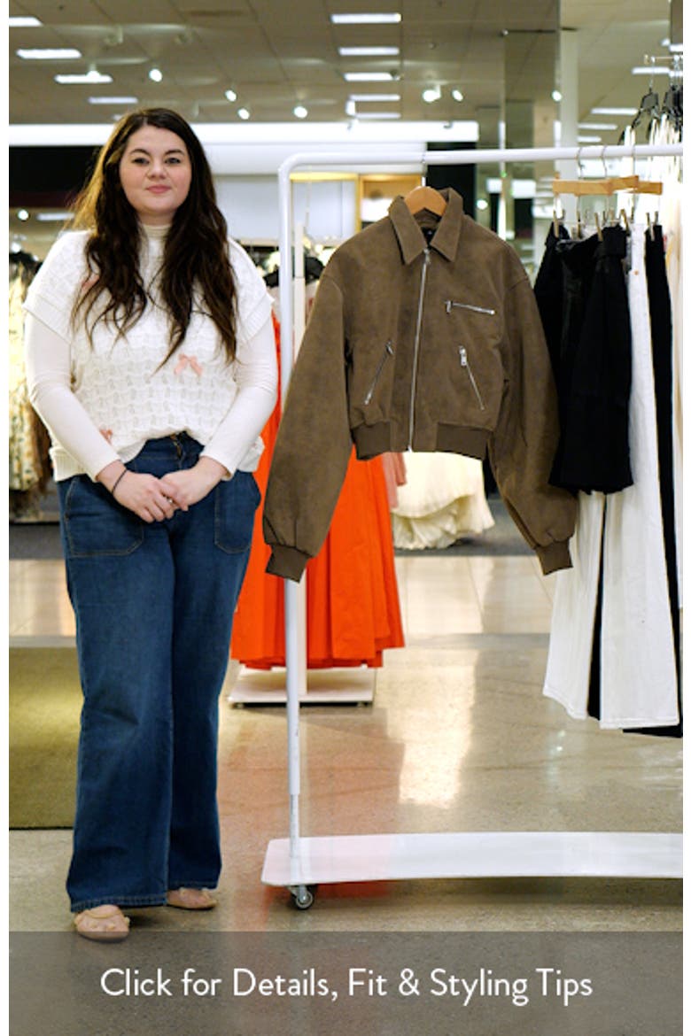 Oversized Faux Leather Bomber Jacket video