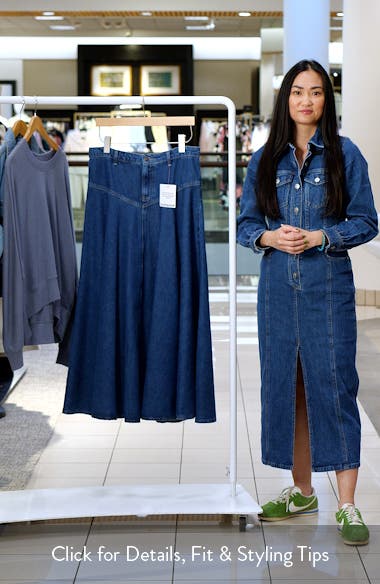 Topshop A-Line Denim Maxi Skirt (Women) | Nordstromrack