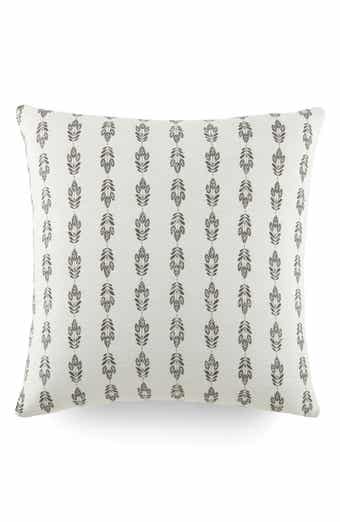 Folk Leaves Cotton Throw Pillow