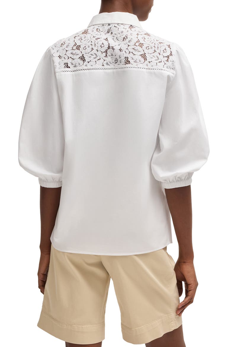 Brenda Cotton Button-Up Shirt, Alternate, color, WHT