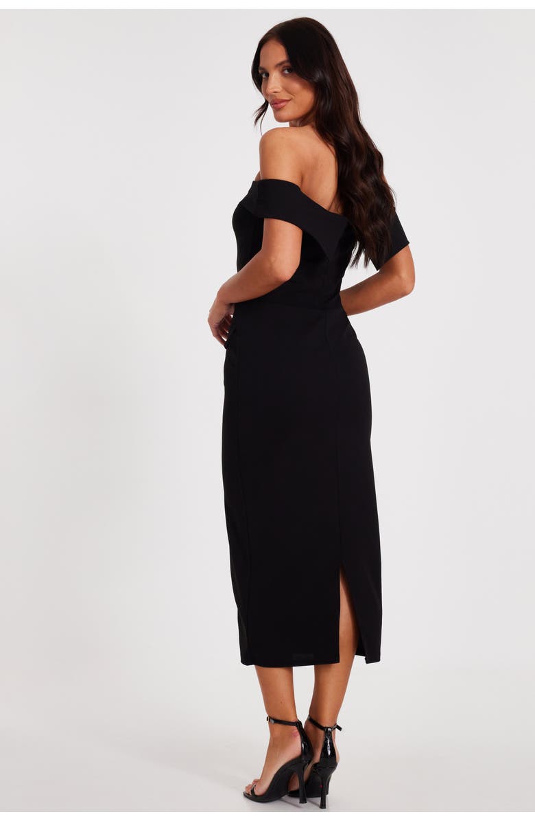 QUIZ Scuba Crepe Bardot Maxi Dress, Alternate, color, Black