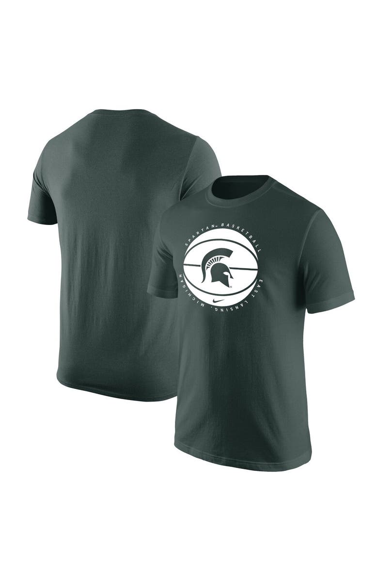 Nike Men's Nike Green Michigan State Spartans Basketball Logo T-Shirt, Main, color, 
