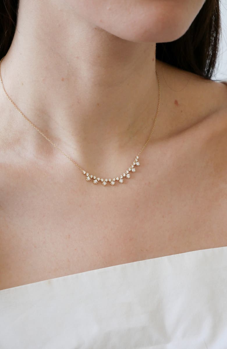 EF Collection Kate Diamond Frontal Necklace, Alternate, color, Gold