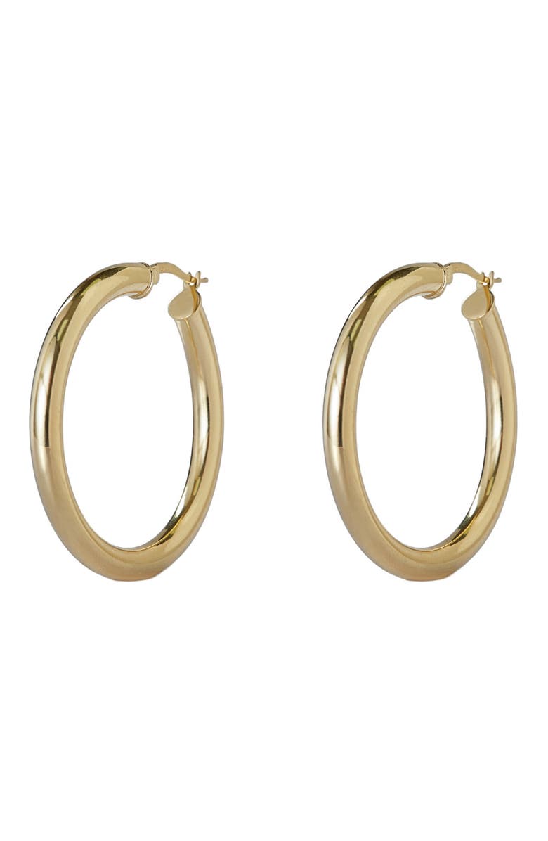 Argento Vivo Sterling Silver Tubular Hoop Earrings, Main, color, Gold