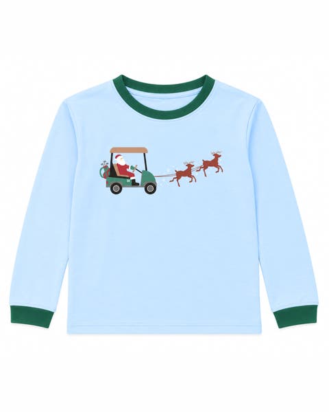 Santa's Golf Cart Long Sleeve Crewneck Shirt (baby)