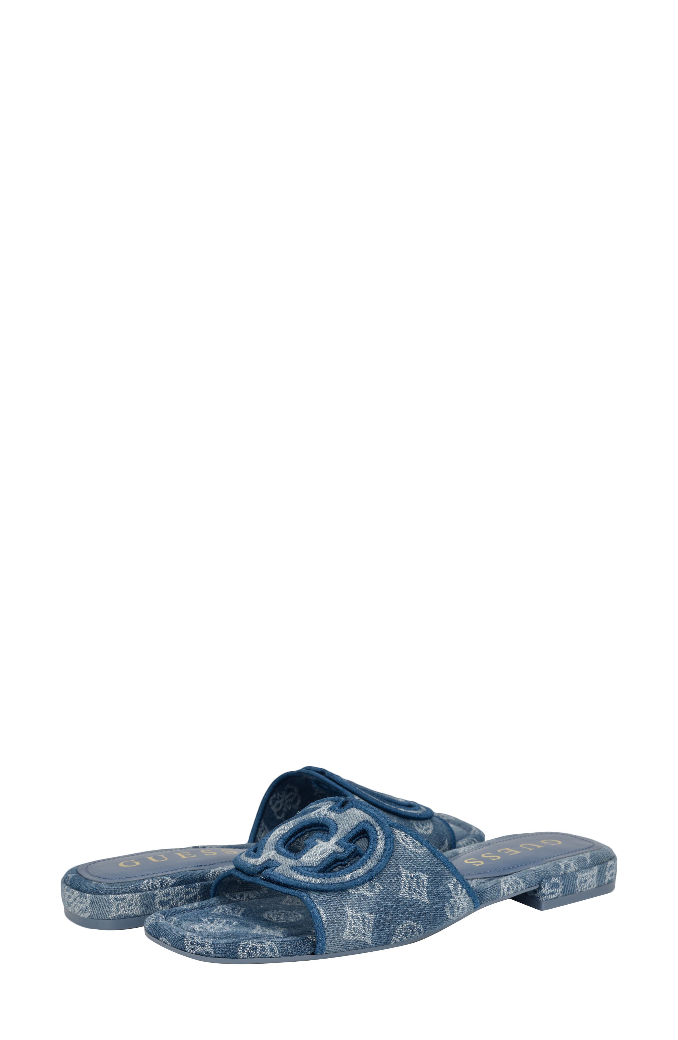 GUESS Tarishae Slide Sandal, Alternate, color, Medium Blue