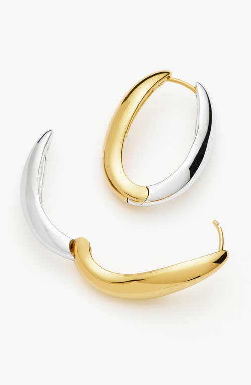 Missoma Womens Savi Signature Small 18ct Yellow-gold And Rhodium Plated Brass Hoop Earrings