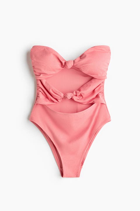 Padded-cup Bandeau Swimsuit