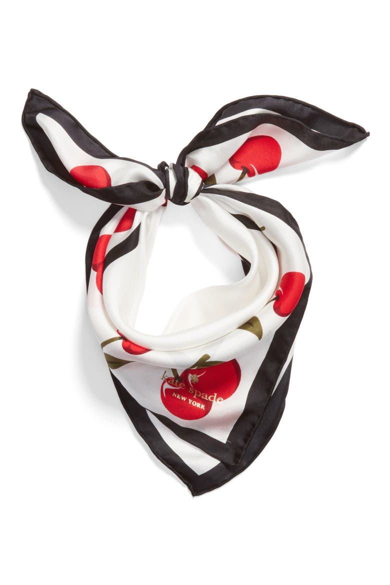cherry silk bandana, Alternate, color, CREAM