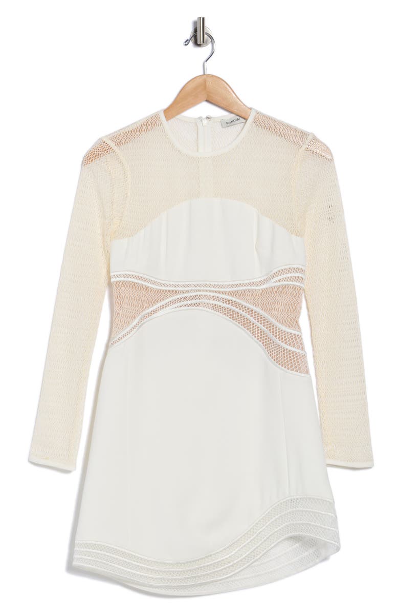 Simkhai Blaise Long Sleeve Minidress, Alternate, color, Ivory