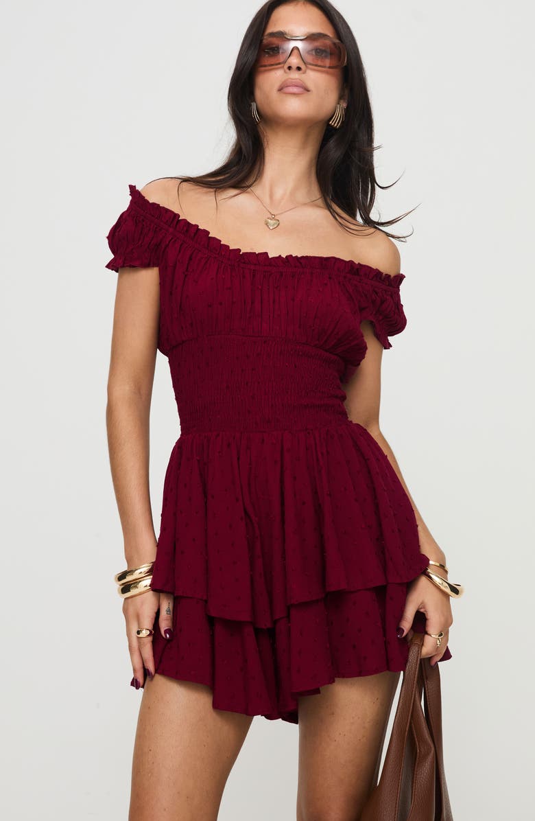 Princess Polly The Love Galore Off the Shoulder Romper, Alternate, color,