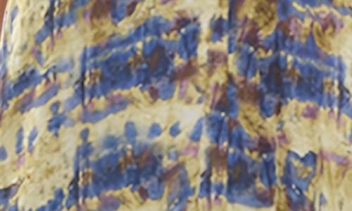 Socialite Abstract Print Sleeveless Maxi Dress In Blue/tan