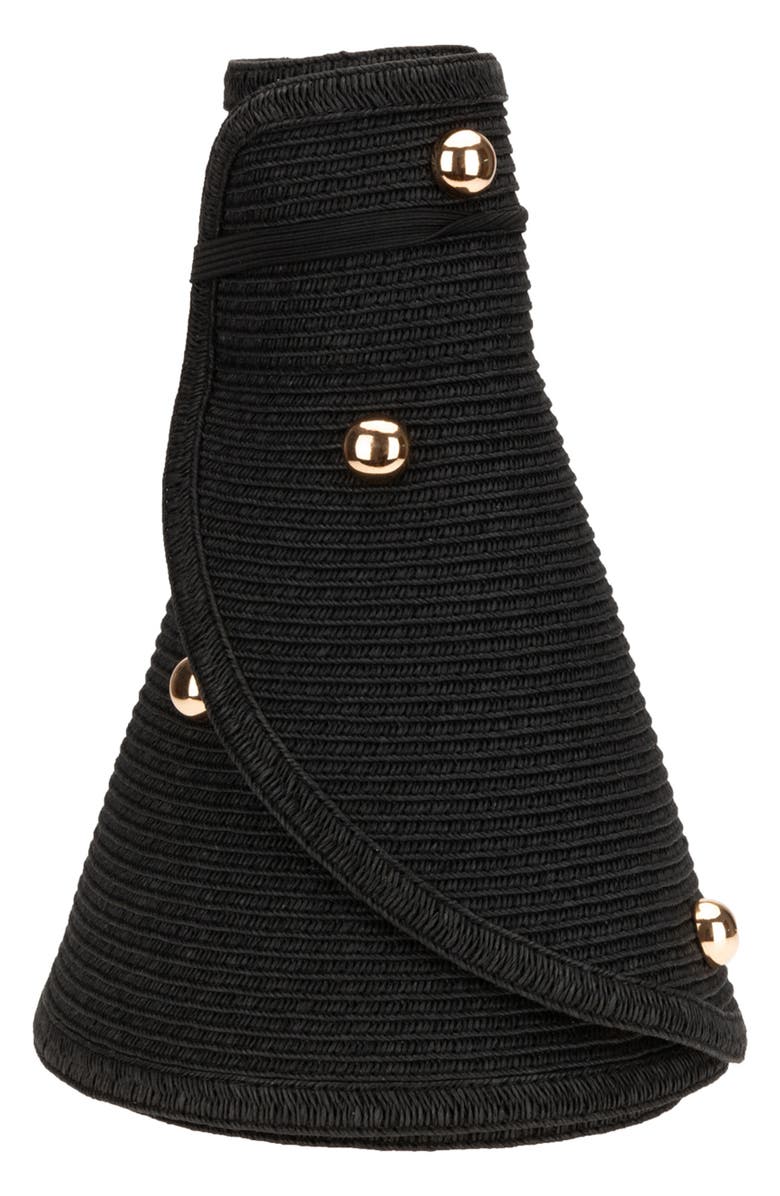 San Diego Hat Bead Accent Packable Wide Brim Visor, Alternate, color, Black