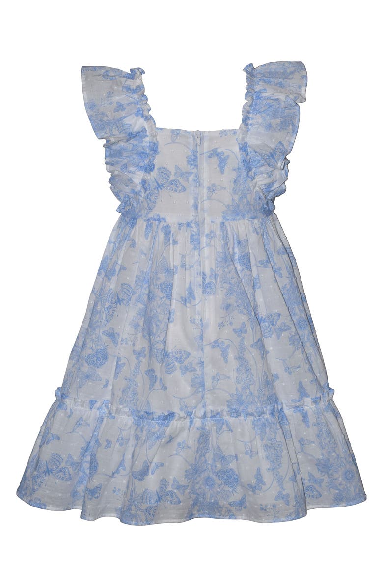 Iris & Ivy Kids' Flutter Toile Clip Dot Dress, Alternate, color, Blue