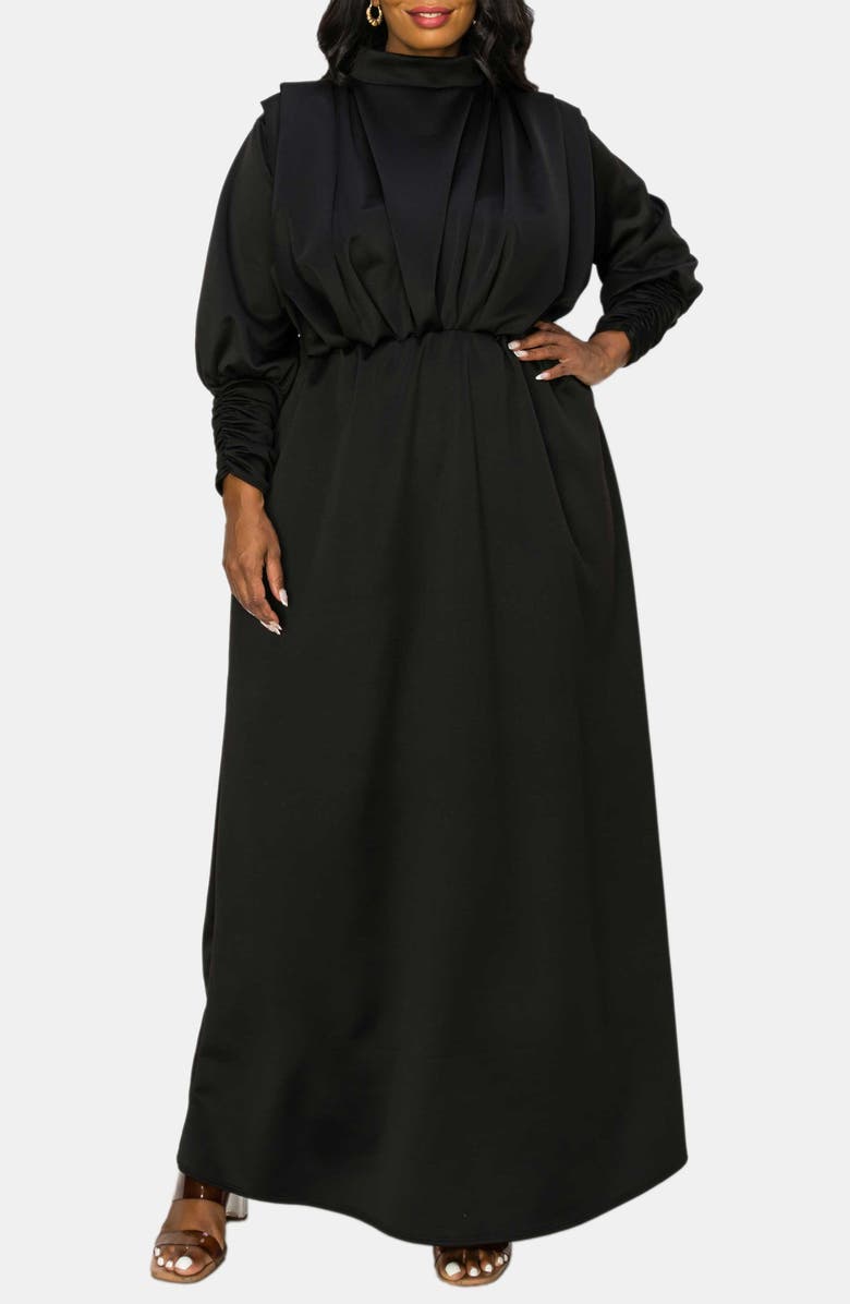 L I V D Laufey Pleated Bodice Bracelet Sleeve Stretch Dress, Alternate, color,