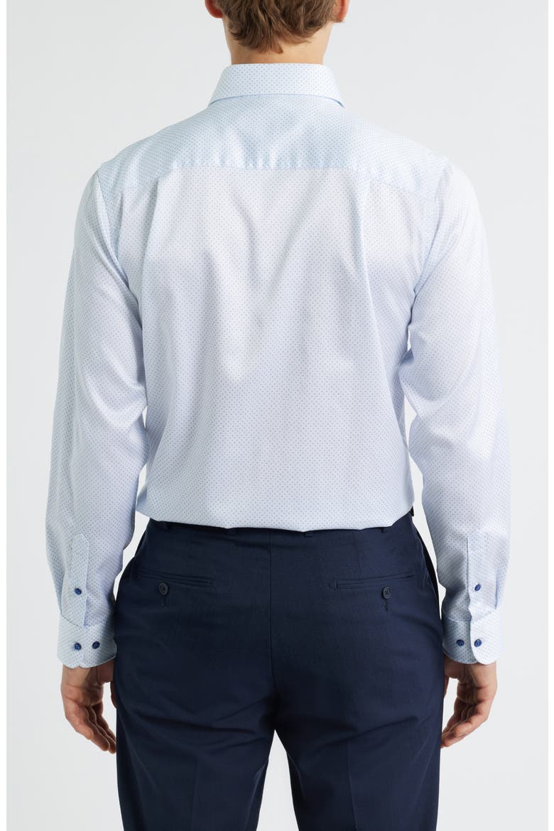 Trim Fit Geometric Print Dress Shirt, Alternate, color, WHITE/ BLUE