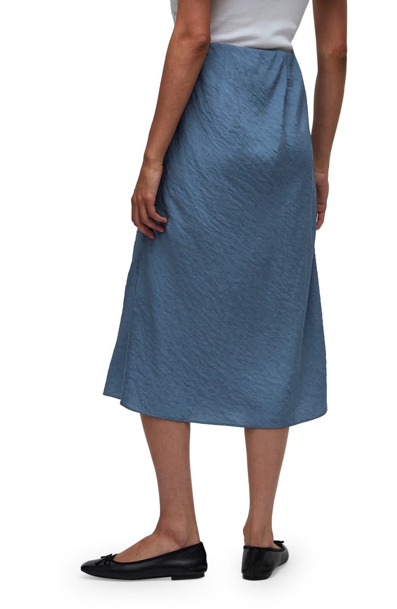 Madewell Crinkled Satin Slip Skirt, Alternate, color, Curfew