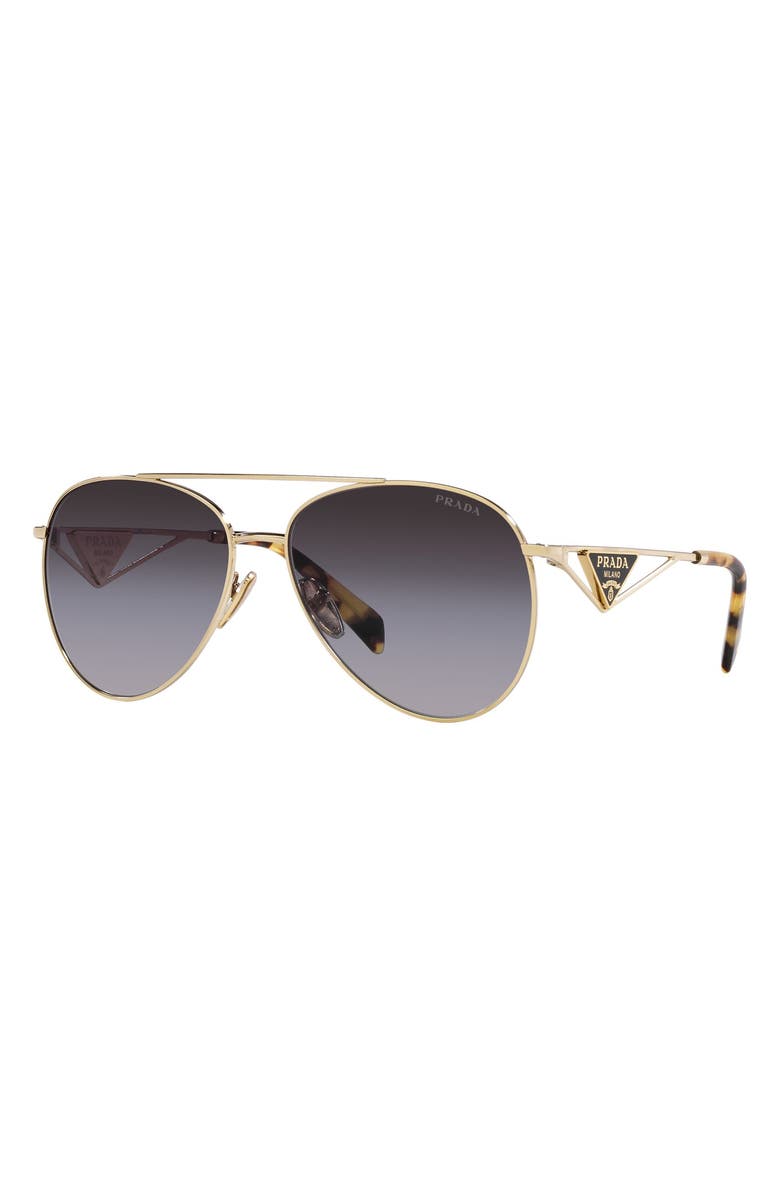 Prada 58mm Gradient Pilot Sunglasses, Alternate, color, 