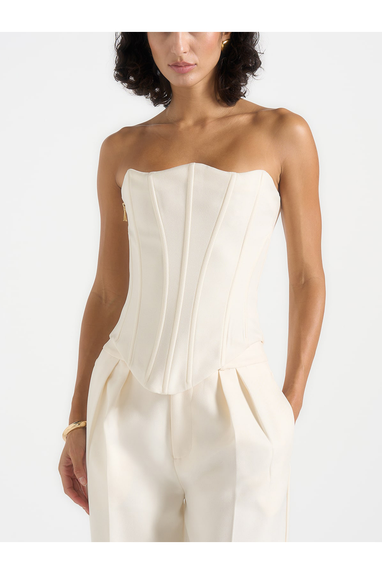 Scarlett Tailored Lace Up Corset, Main, color, Off White