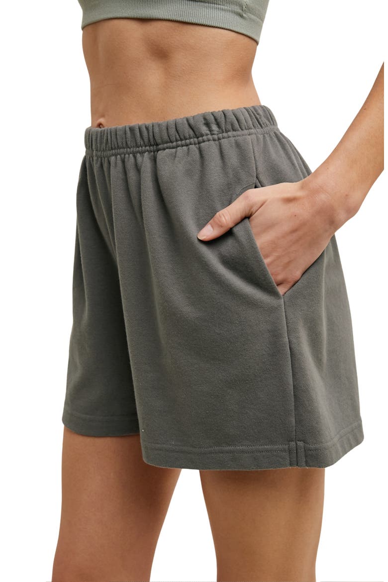 French Terry Shorts, Alternate, color, CHARCOAL
