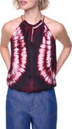 DKNY Tie Dye Bubble Hem Sleeveless Shirt