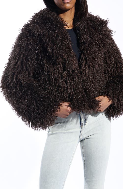 Azalea Wang Ruperta Faux Fur Jacket In Brown