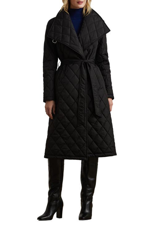 Quilted Long Wrap Jacket