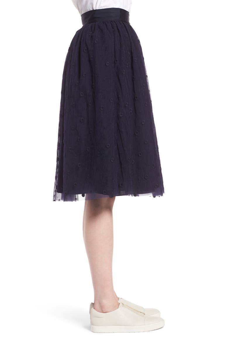 Embroidered Tulle Skirt, Alternate, color, NAVY NIGHT