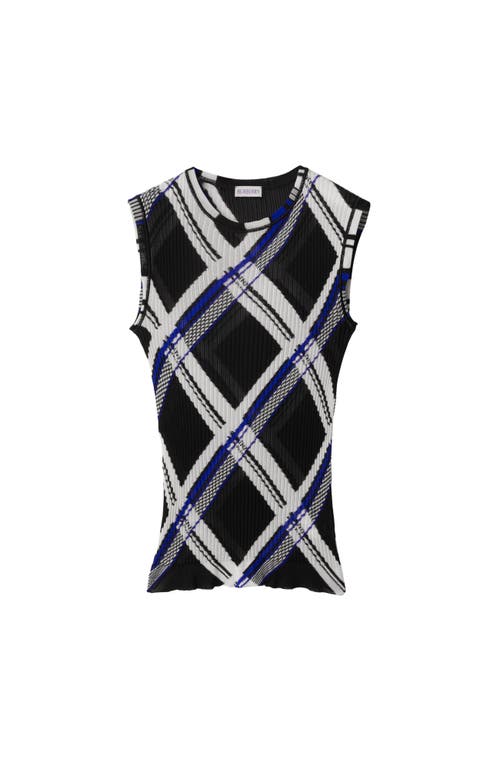 BURBERRY BURBERRY CHECK SILK TANK TOP